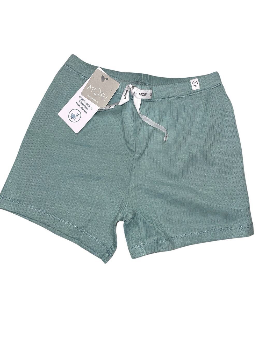 Baby Mori Mint Green Ribbed Short Pant 18-24M